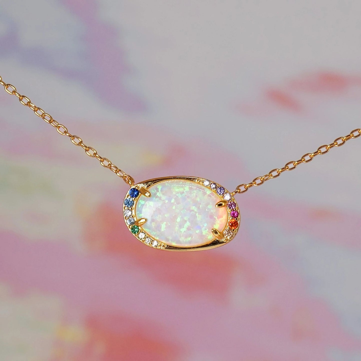 Lab Opal Aurora Necklace