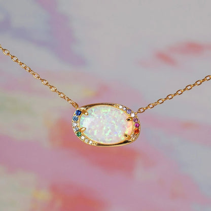 Lab Opal Aurora Necklace