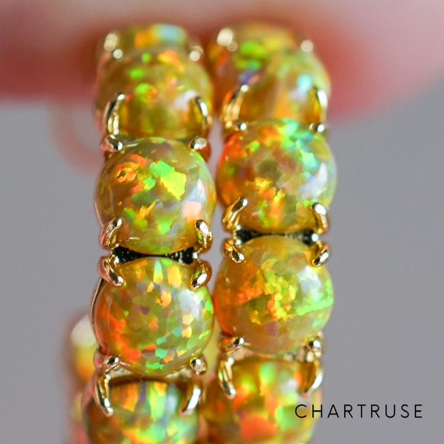 Colorful Lab Opal Hoop Earrings | Available in 40+ Colors