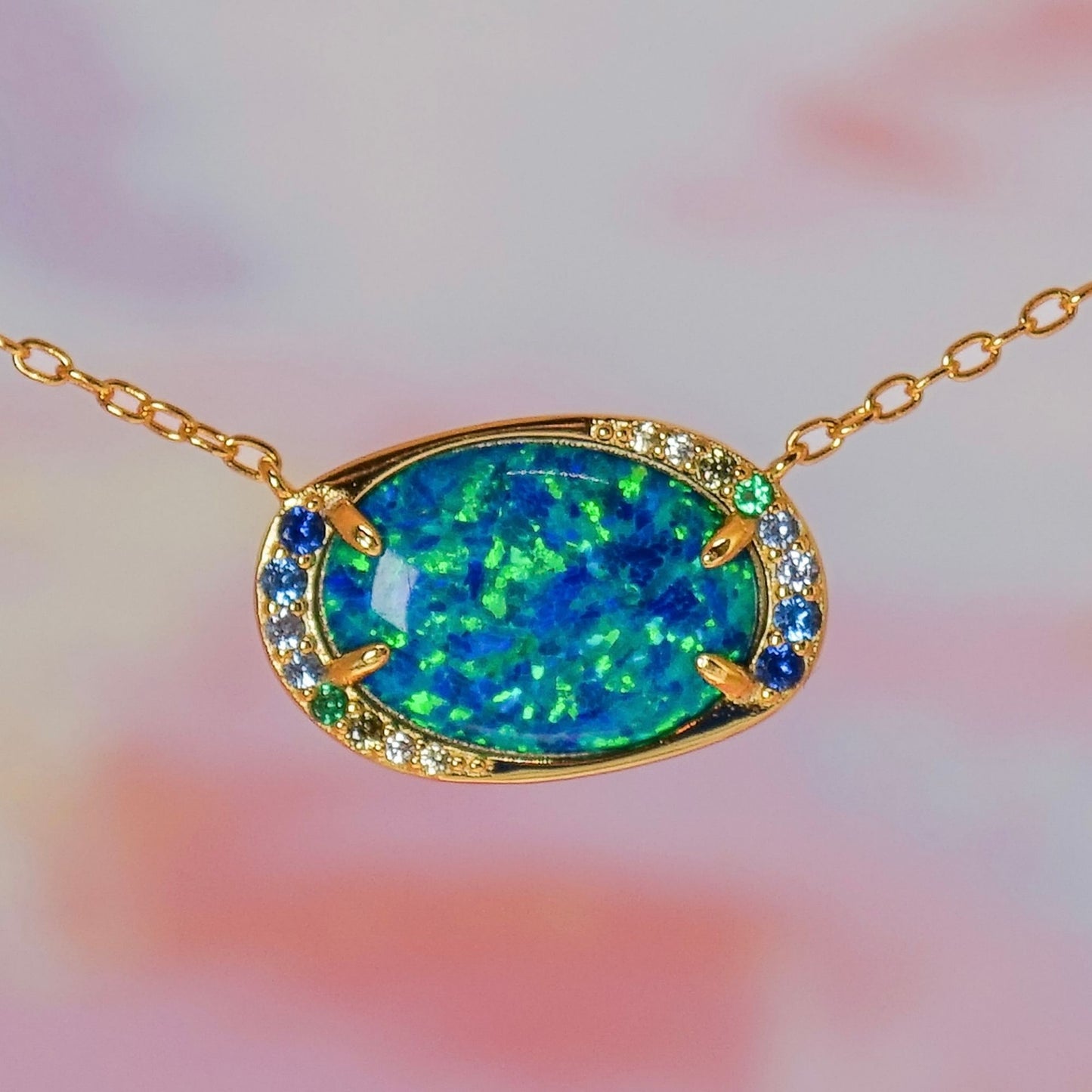 Lab Opal Aurora Necklace