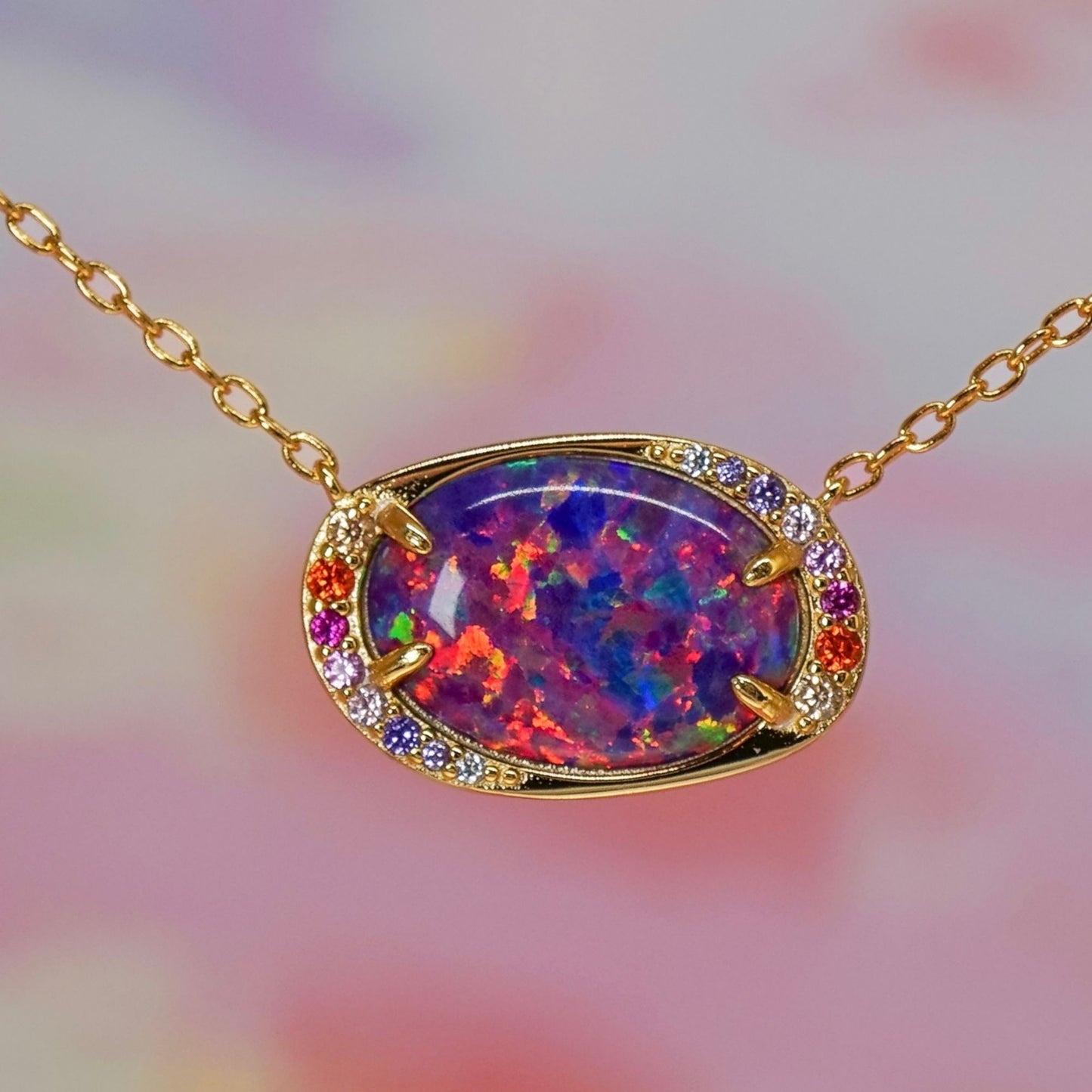 Lab Opal Aurora Necklace