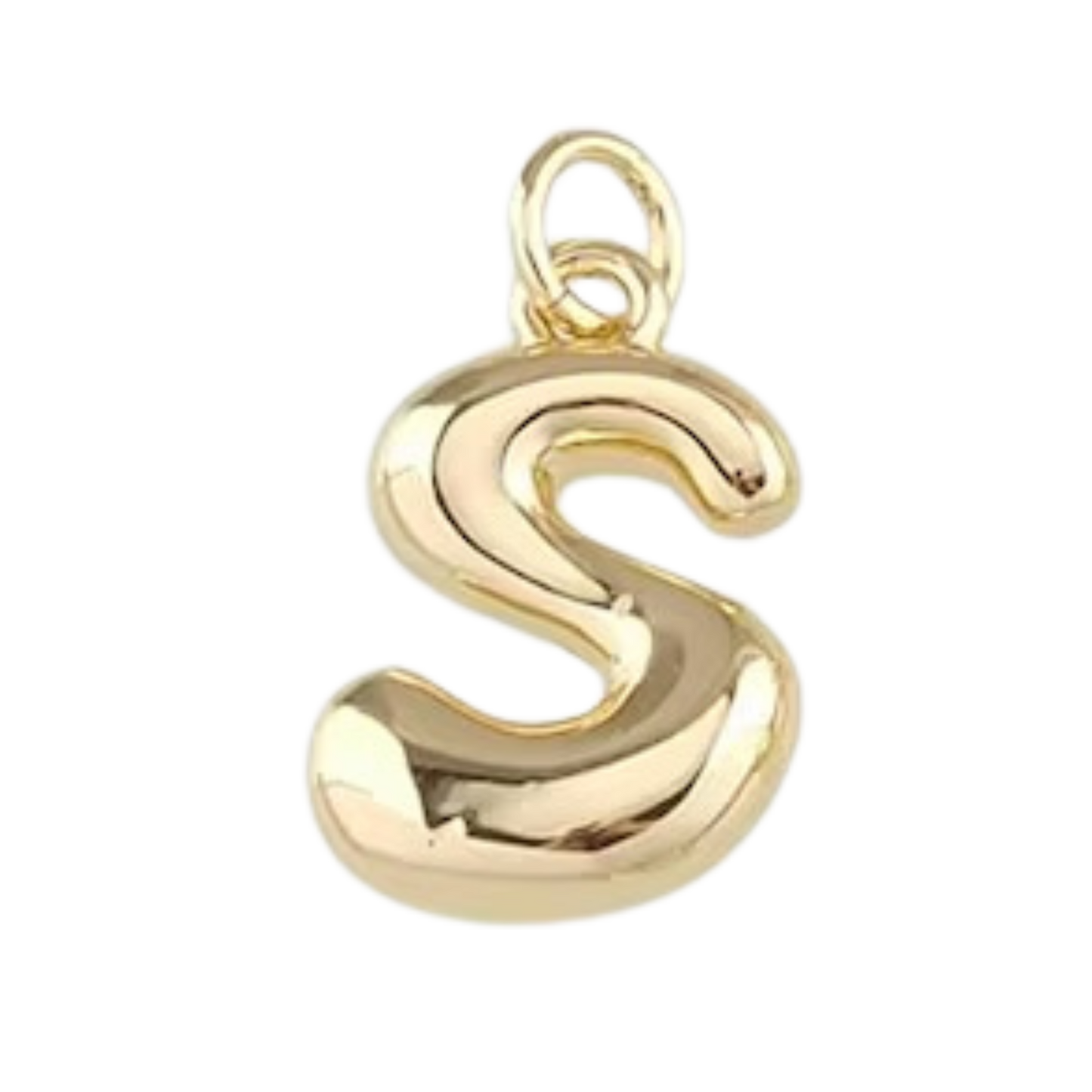Gold Bubble Letter Charm - Layer It Jewelry