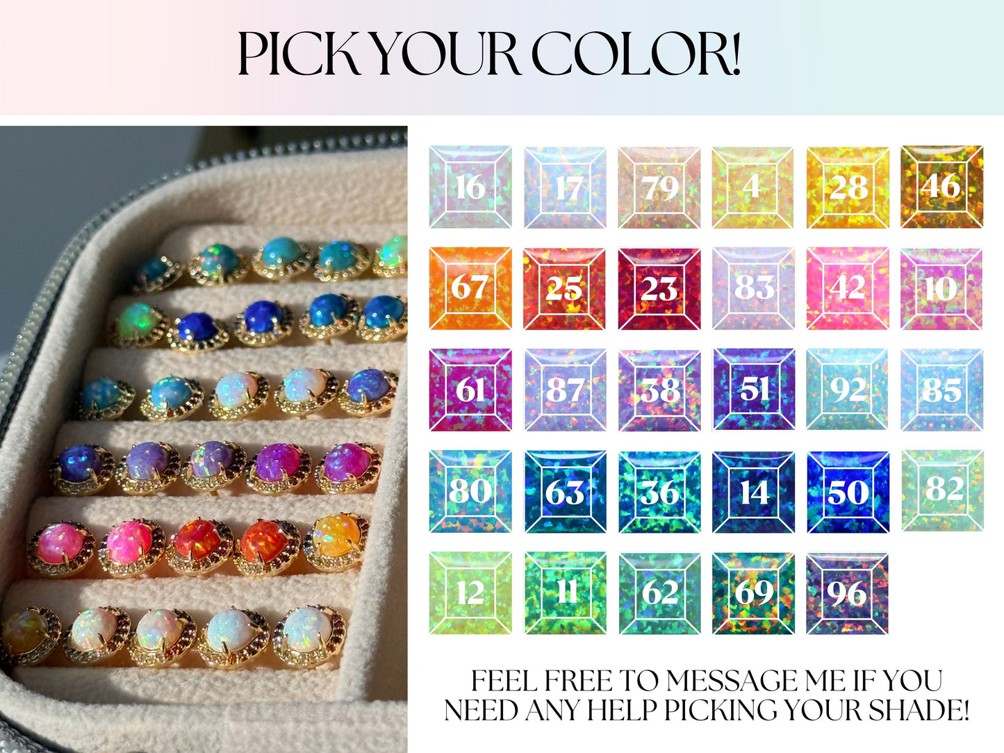 Rainbow Opal Stud Earrings - Layer It Jewelry