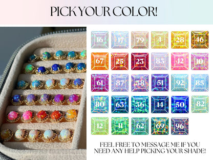 Rainbow Opal Stud Earrings - Layer It Jewelry