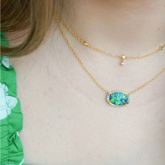 Lab Opal Aurora Necklace