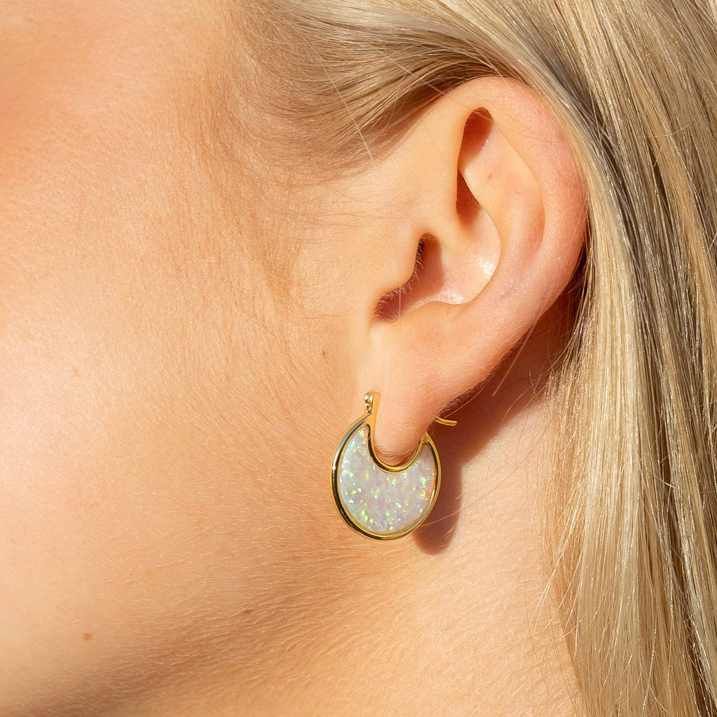 Lab Opal Eclipse Hoops