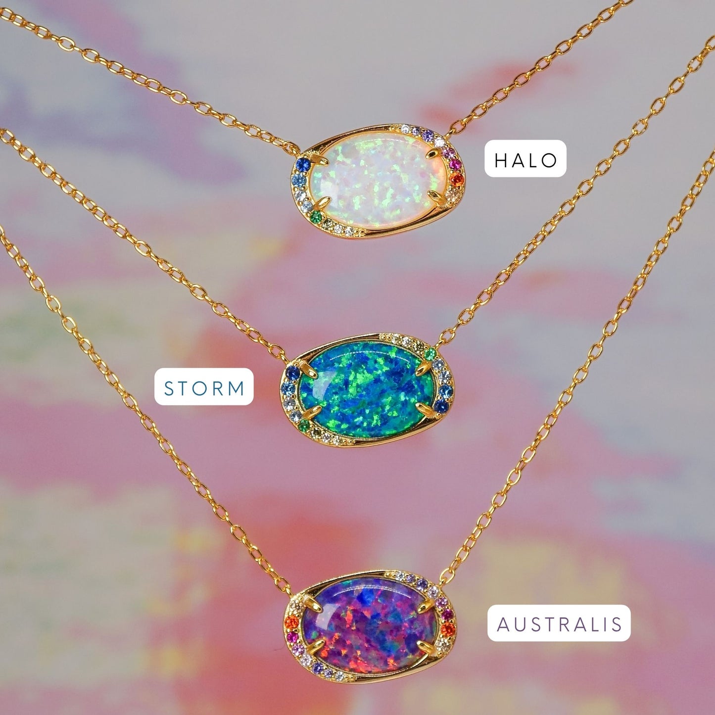 Lab Opal Aurora Necklace