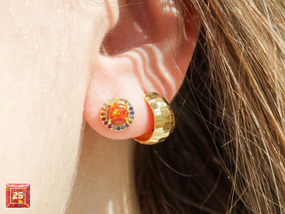 Rainbow Opal Stud Earrings - Layer It Jewelry