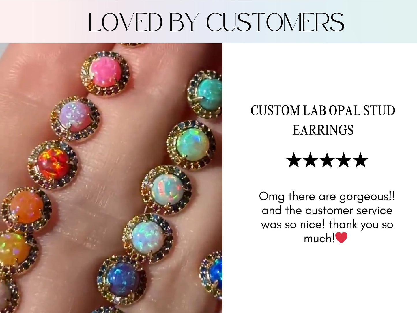 Rainbow Opal Stud Earrings - Layer It Jewelry