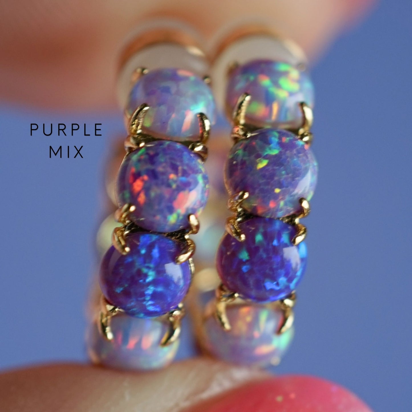 The Purple Lab Opal Hoops