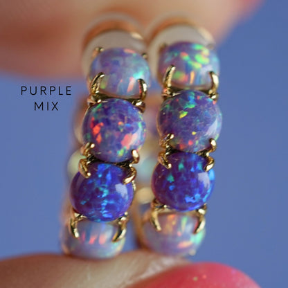 The Purple Lab Opal Hoops