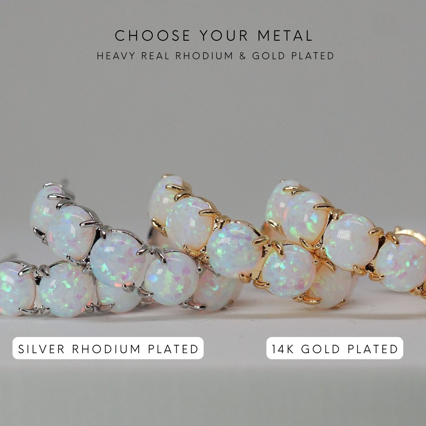Colorful Lab Opal Hoop Earrings | Available in 40+ Colors