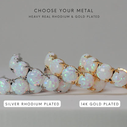 Colorful Lab Opal Hoop Earrings | Available in 40+ Colors