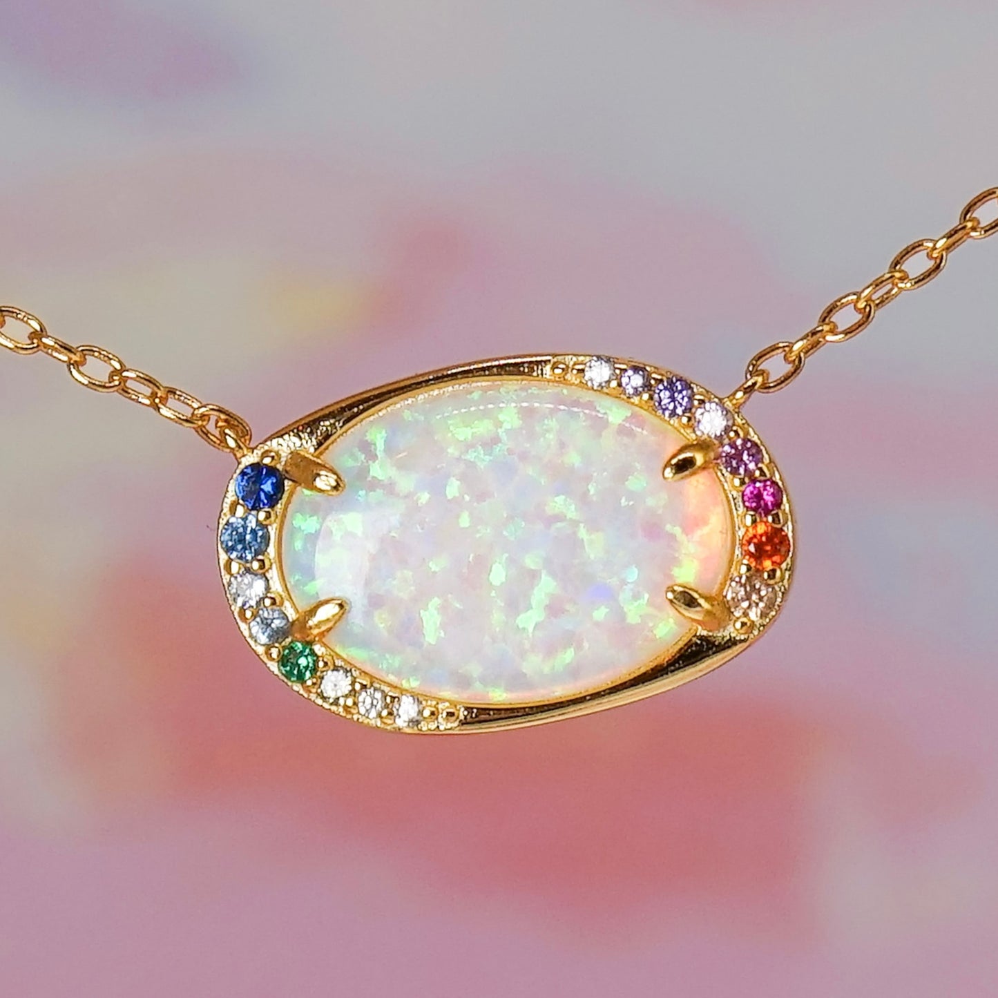 Halo Lab Opal Aurora Necklace - Layer It Jewelry