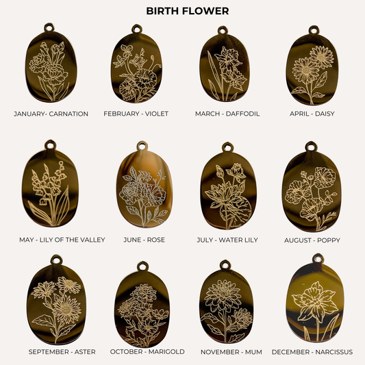 Birthflower Charm - Just the Charm - Layer It Jewelry