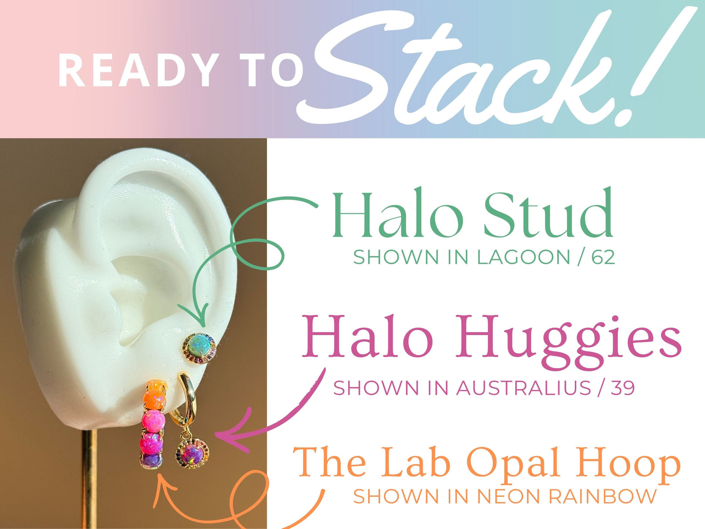 Rainbow Opal Stud Earrings - Layer It Jewelry