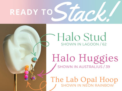 Rainbow Opal Stud Earrings - Layer It Jewelry