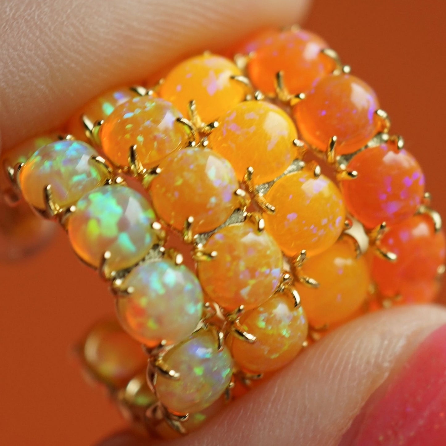 The Yellow & Orange Lab Opal Hoops