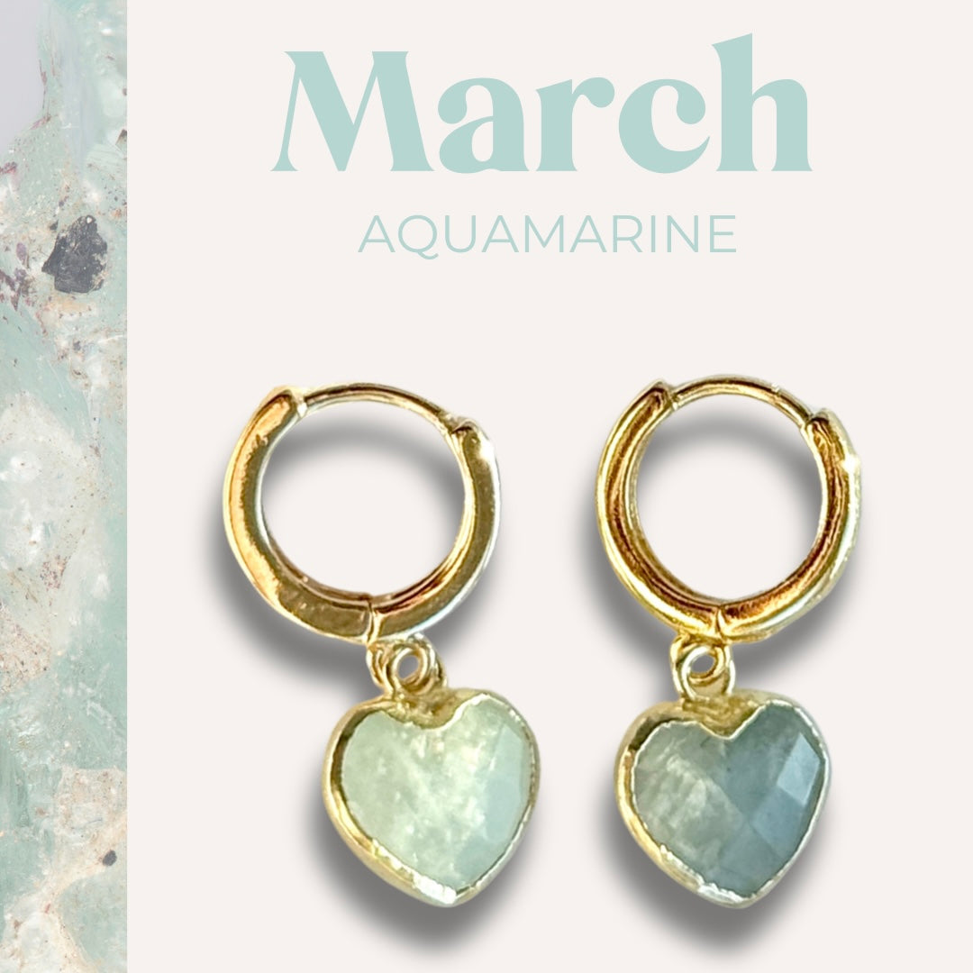 (Test) The Cora Heart Gemstone Huggies - Birthstones - Layer It Jewelry