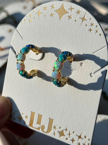 The Opal Hoops - Layer It Jewelry