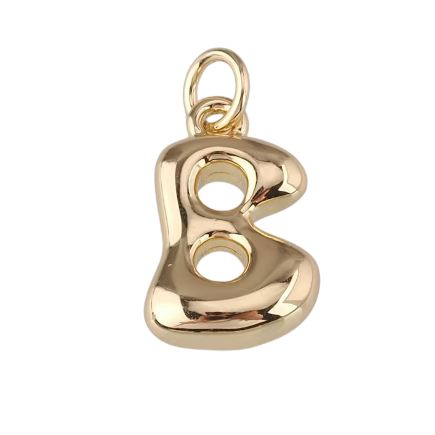 Gold Bubble Letter Charm - Layer It Jewelry