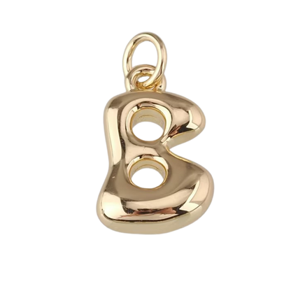 Gold Bubble Letter Charm - Layer It Jewelry