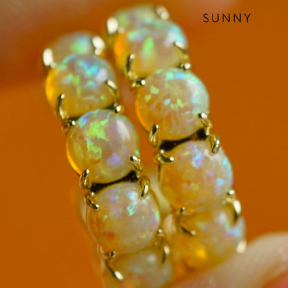 Colorful Lab Opal Hoop Earrings | Available in 40+ Colors