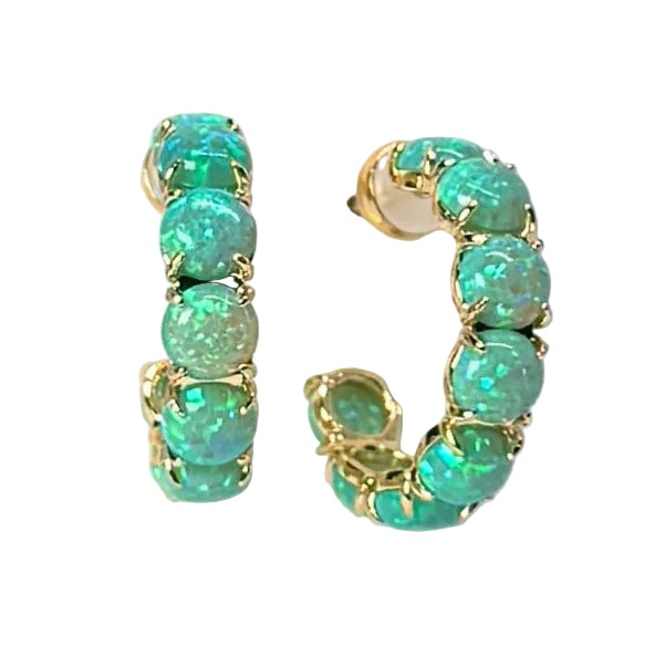 The Green Opal Hoops