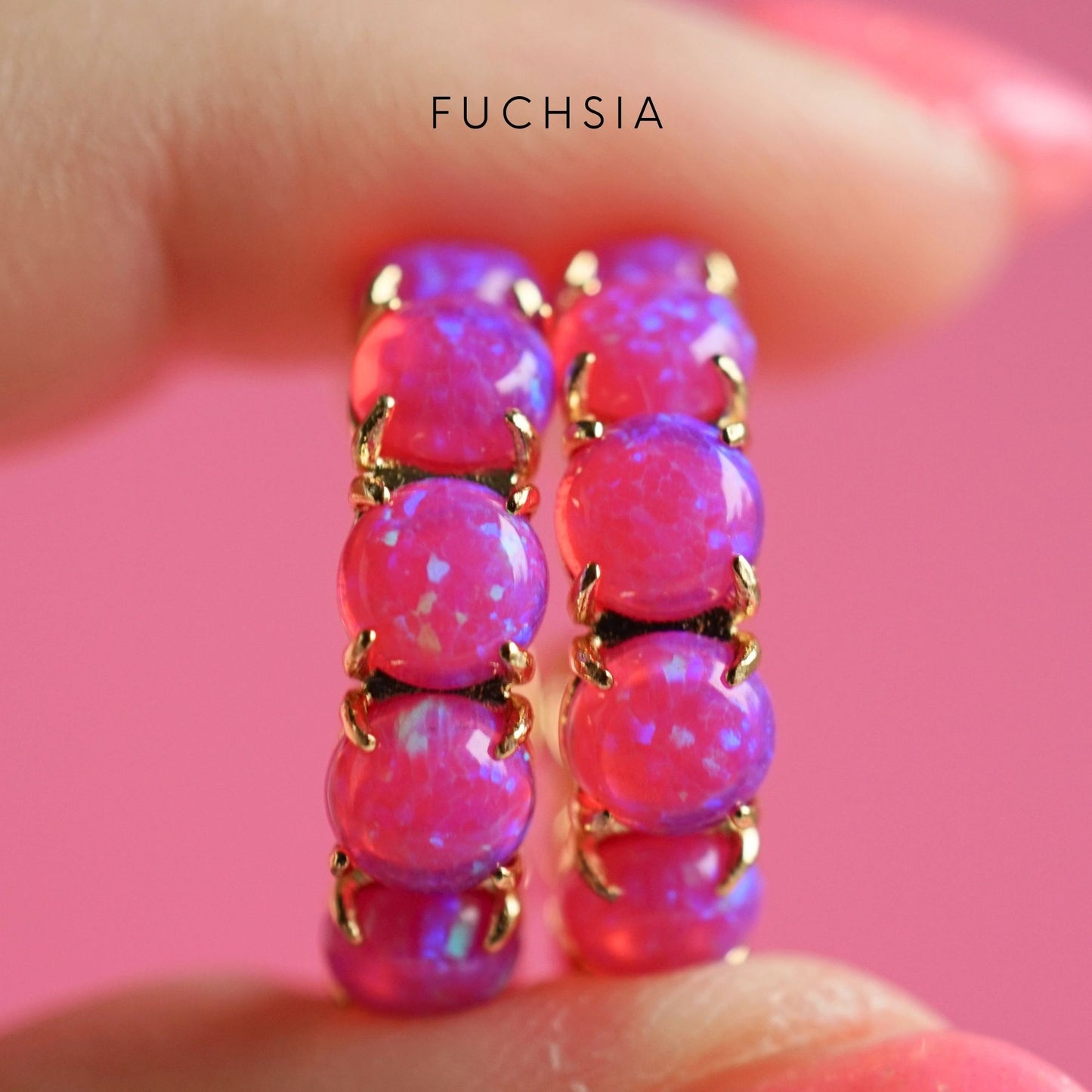 The Pink Lab Opal Hoops