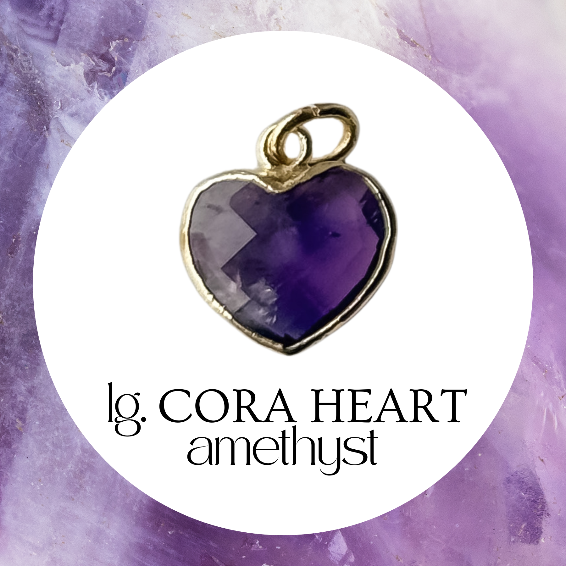 Large Cora Birthstone Heart Charm - Layer It Jewelry
