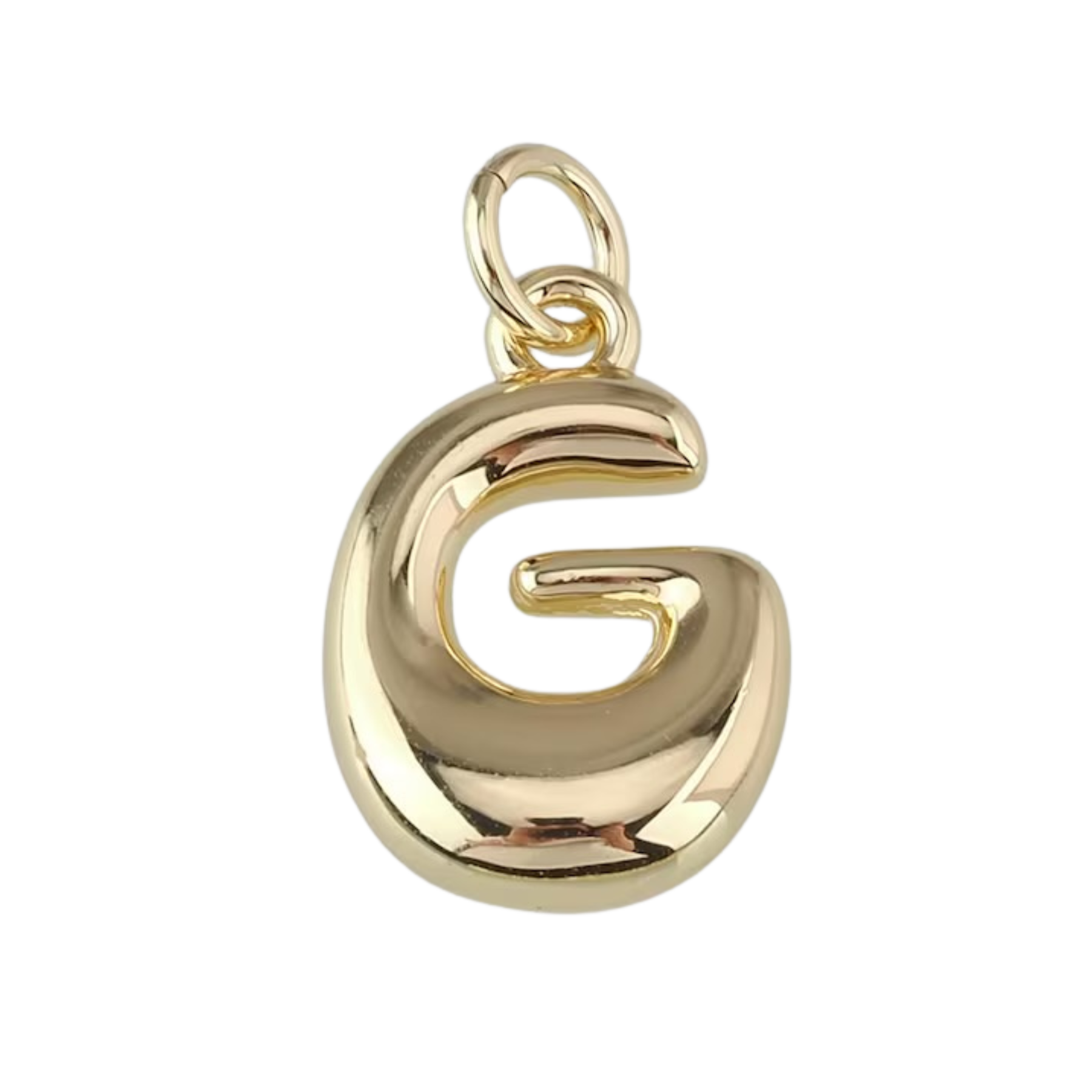 Gold Bubble Letter Charm - Layer It Jewelry