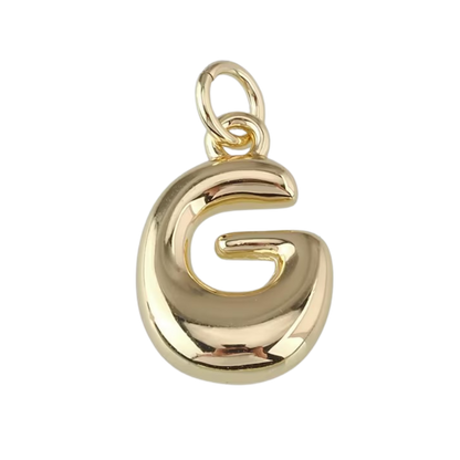 Gold Bubble Letter Charm - Layer It Jewelry