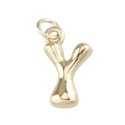 Gold Bubble Letter Charm - Layer It Jewelry