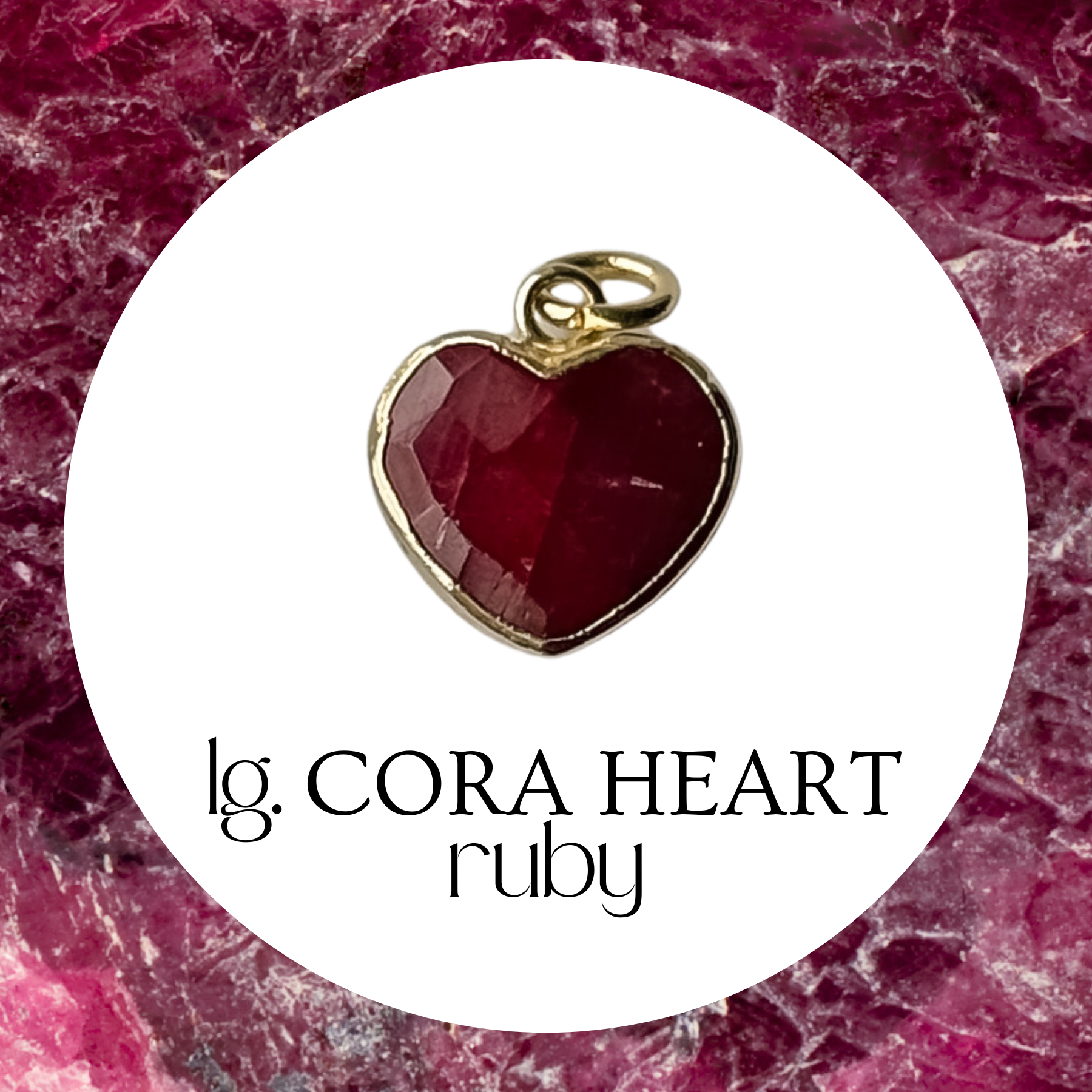Large Cora Birthstone Heart Charm - Layer It Jewelry