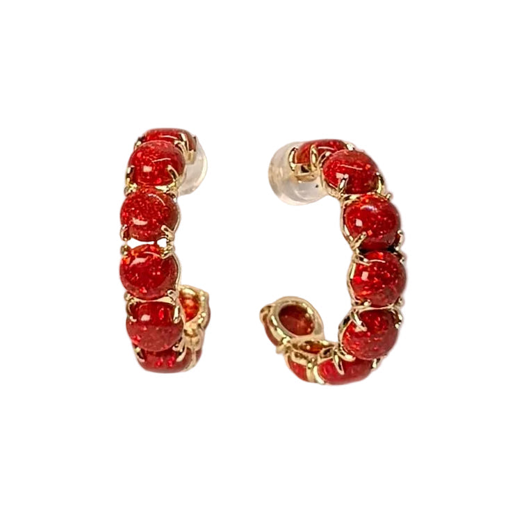 The Red Opal Hoop