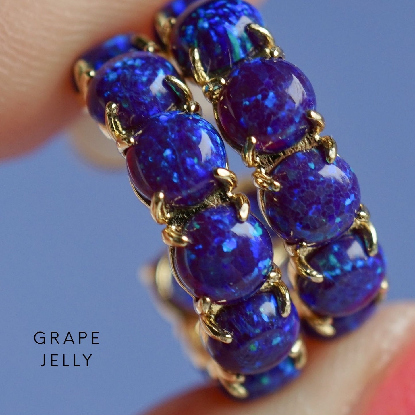 The Purple Lab Opal Hoops