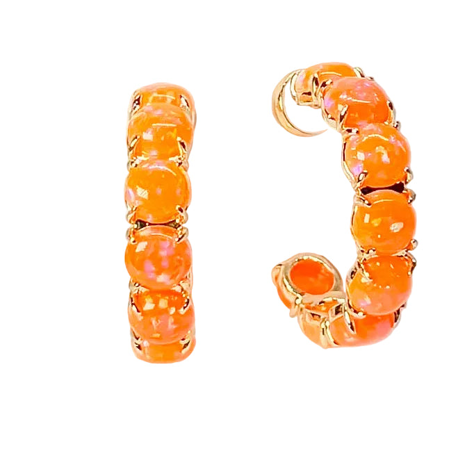 The Yellow & Orange Opal Hoops