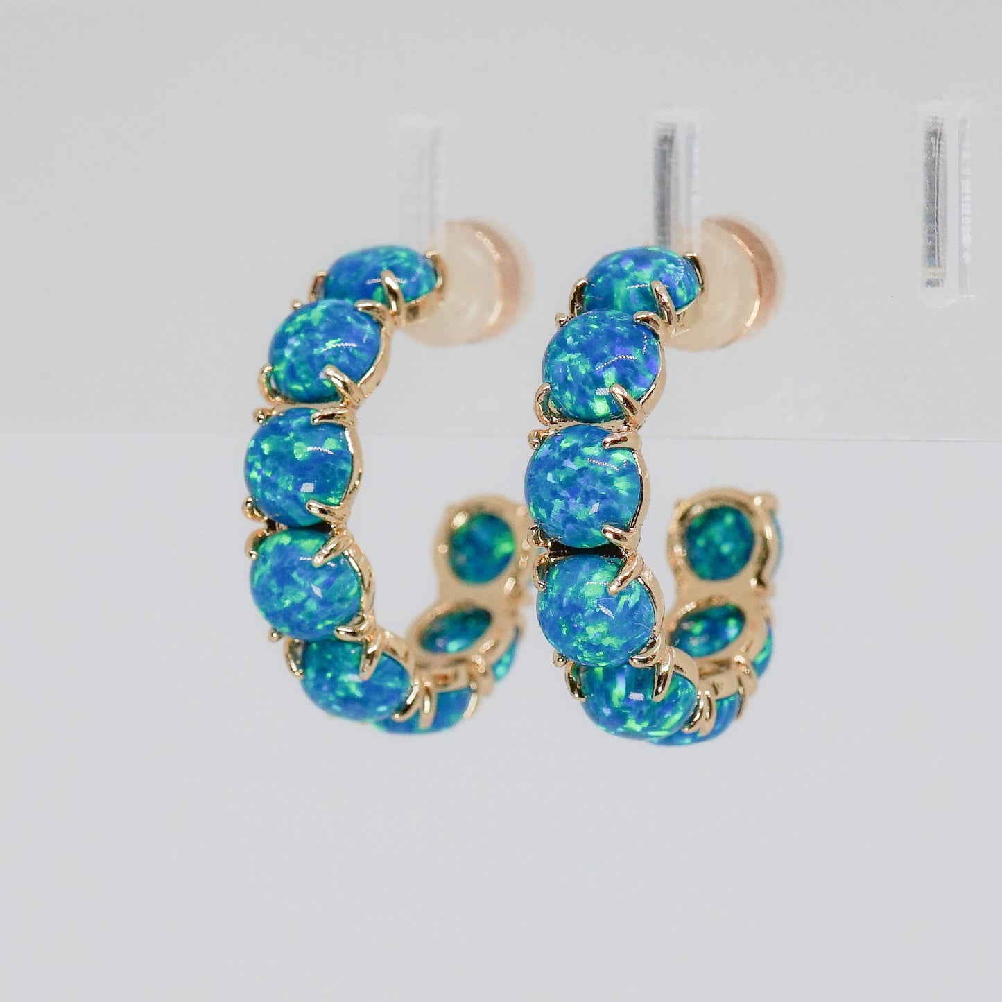 The Blue Opal Hoops