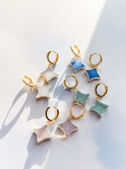 Druzy Stella Huggie Earrings - Layer It Jewelry