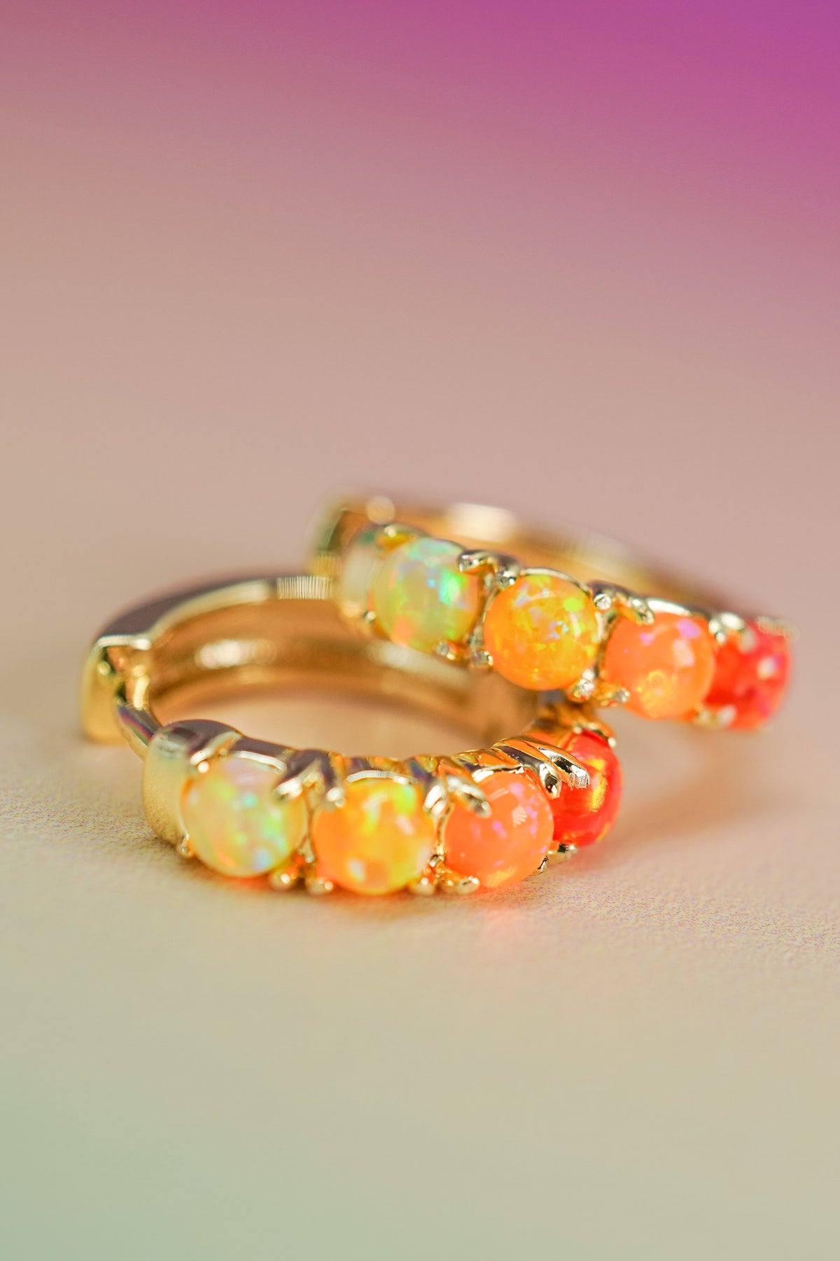 Design Your Own Mini Opal Huggie Earrings