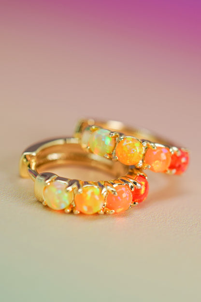Design Your Own Mini Opal Huggie Earrings