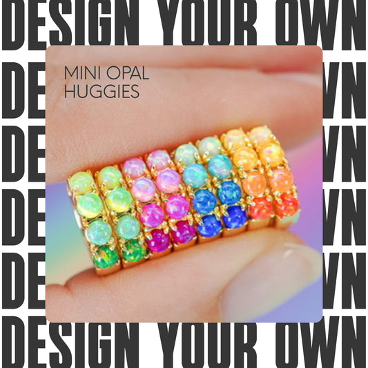 Design Your Own Mini Opal Huggie Earrings