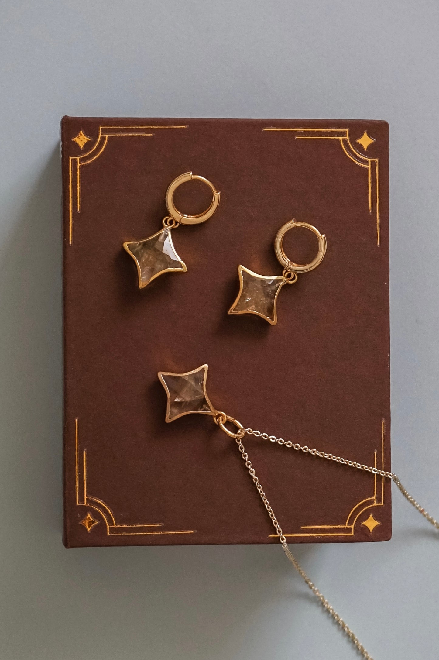 Stella Birthstone Jewelry Set – Star Necklace & Huggie Earrings | Birthstone Gift Set