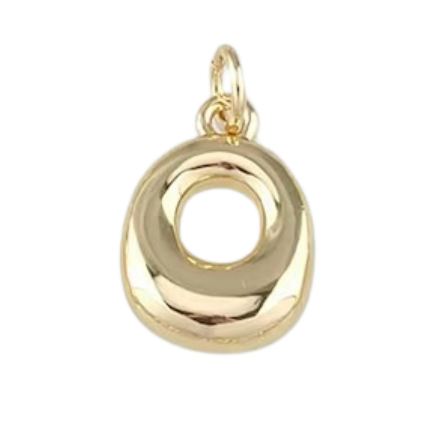 Gold Bubble Letter Charm - Layer It Jewelry