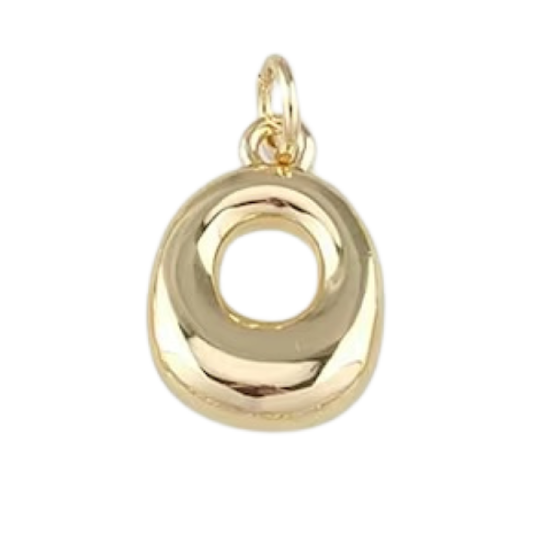 Gold Bubble Letter Charm - Layer It Jewelry