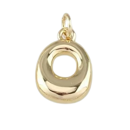 Gold Bubble Letter Charm - Layer It Jewelry
