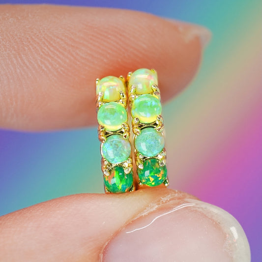 Design Your Own Mini Opal Huggie Earrings