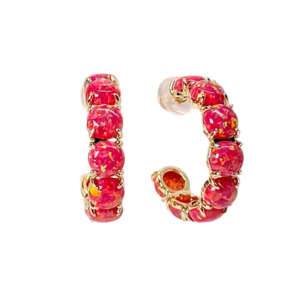 The Red Opal Hoop