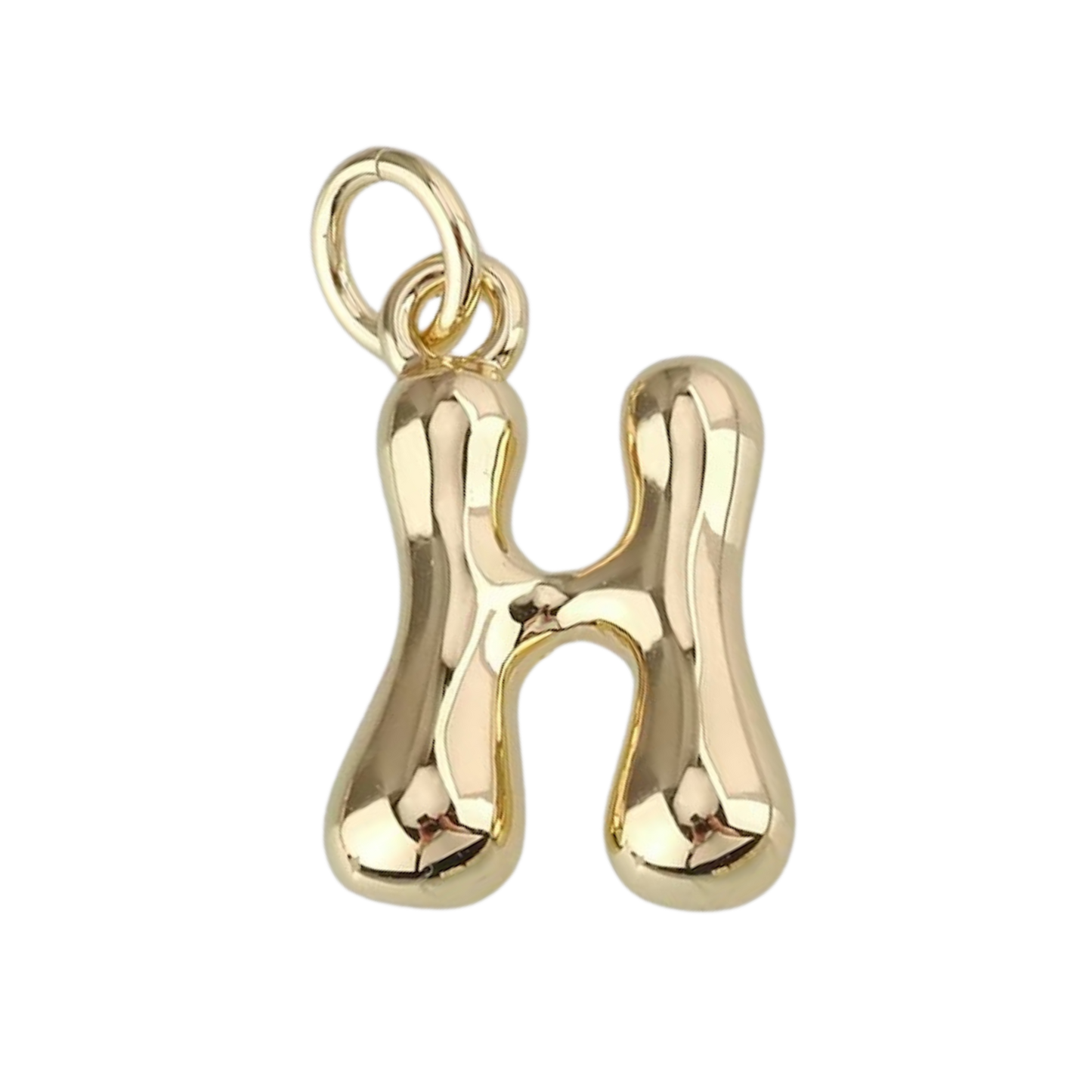 Gold Bubble Letter Charm - Layer It Jewelry