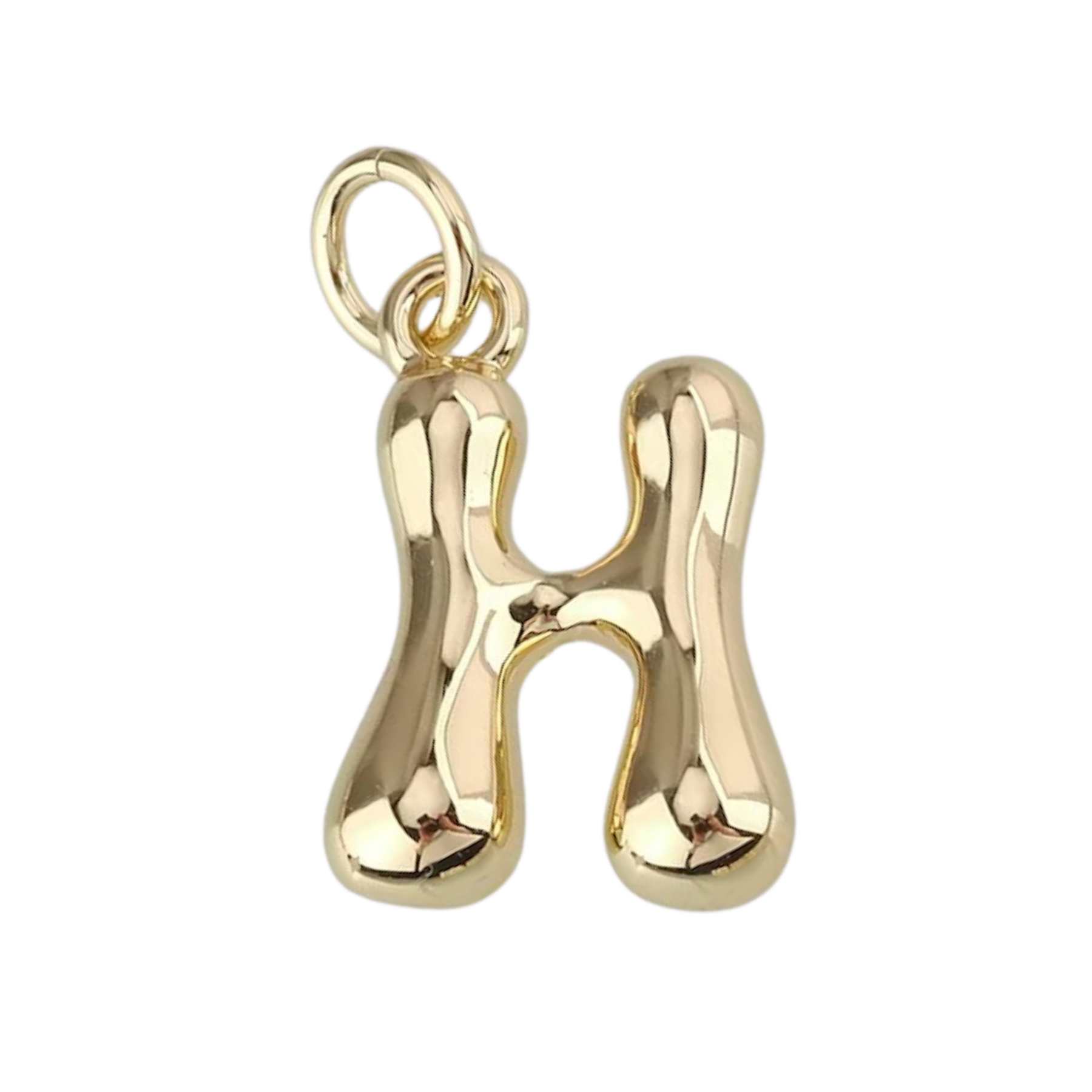 Gold Bubble Letter Charm - Layer It Jewelry